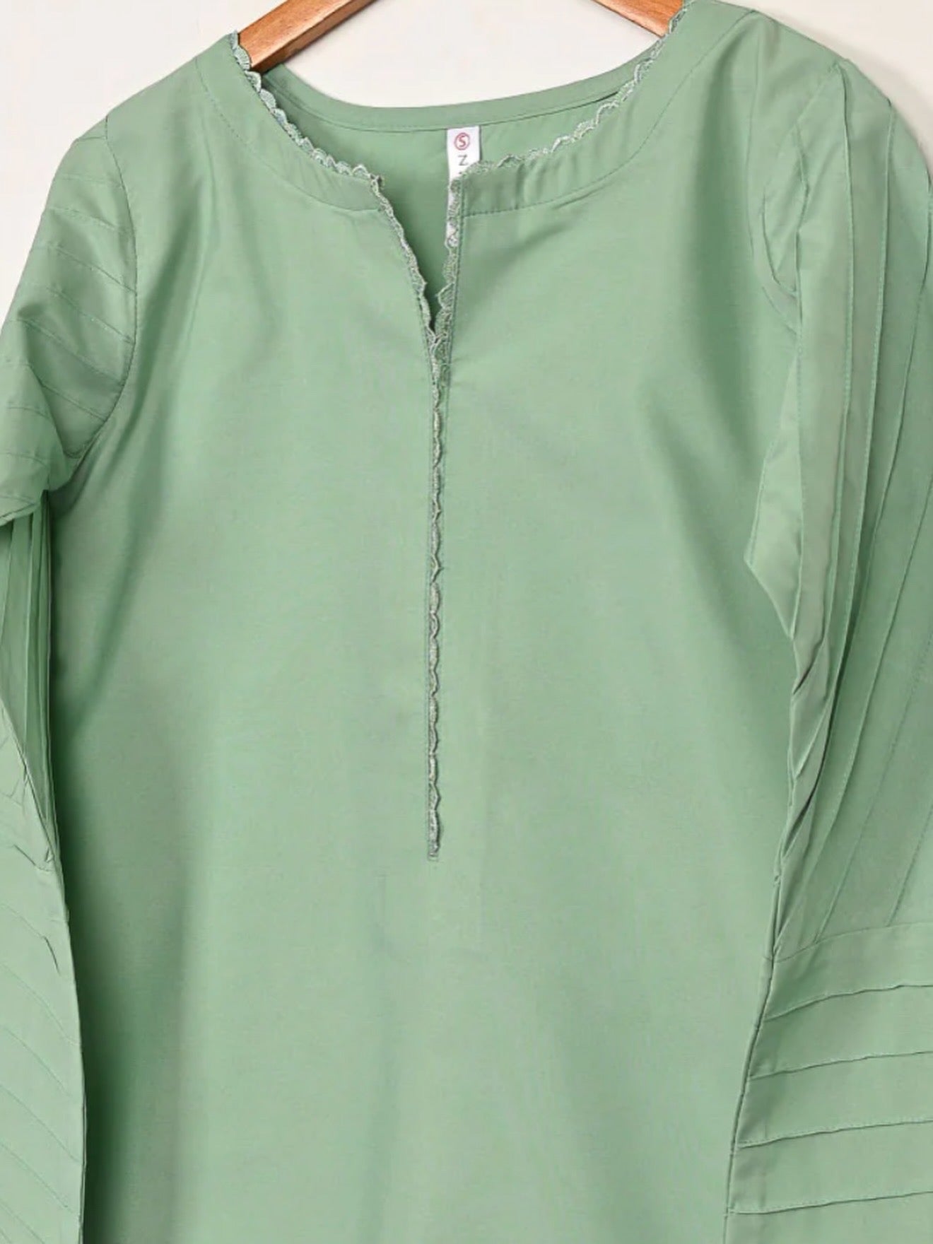 Mint Serenity Kurta Set With Farshi Shalwar