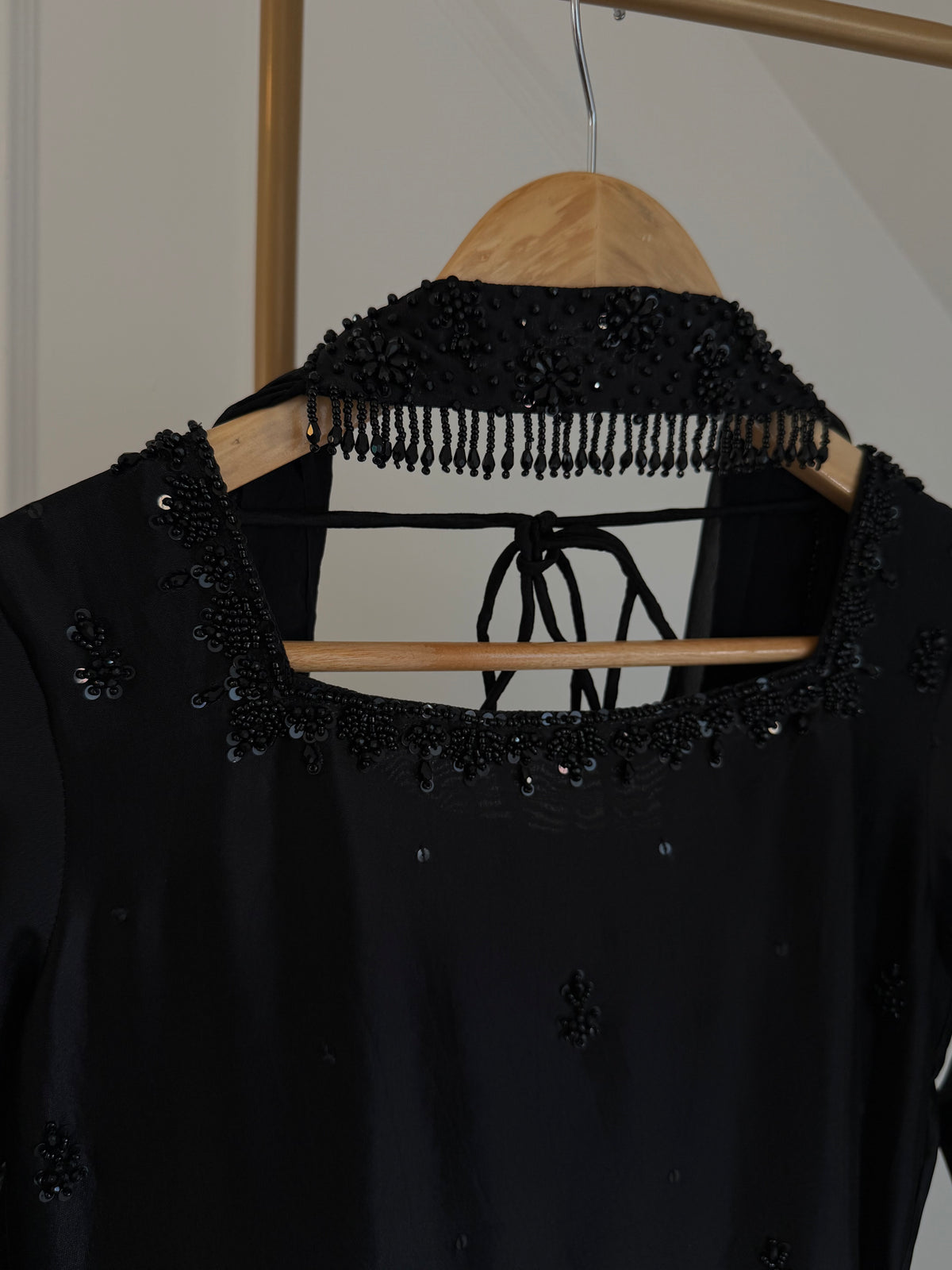 AIMAN- BLACK  Embellished 3-Piece Sharara Set