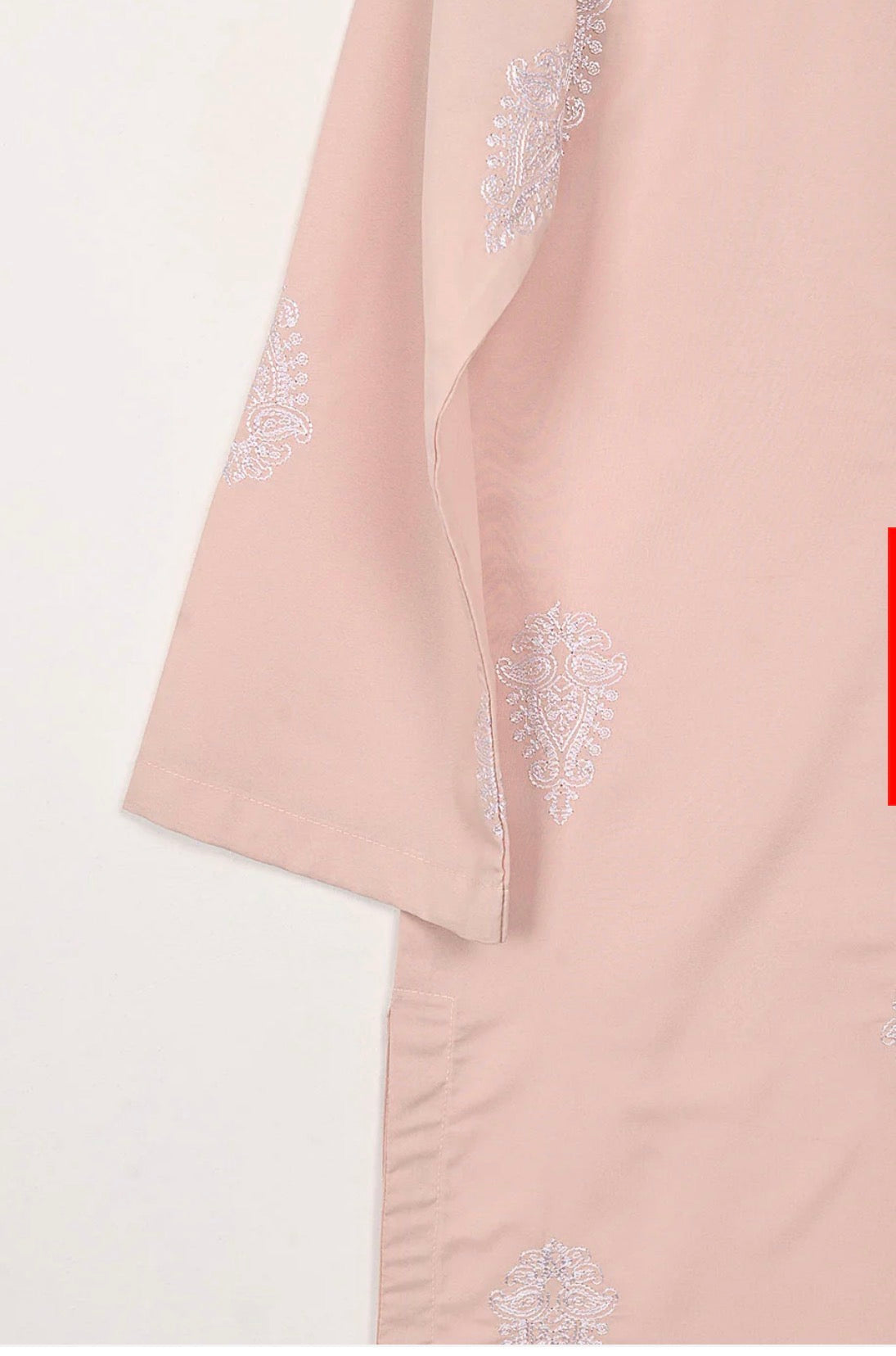 Blush Pink Printed Kurta with White Palazzo Set