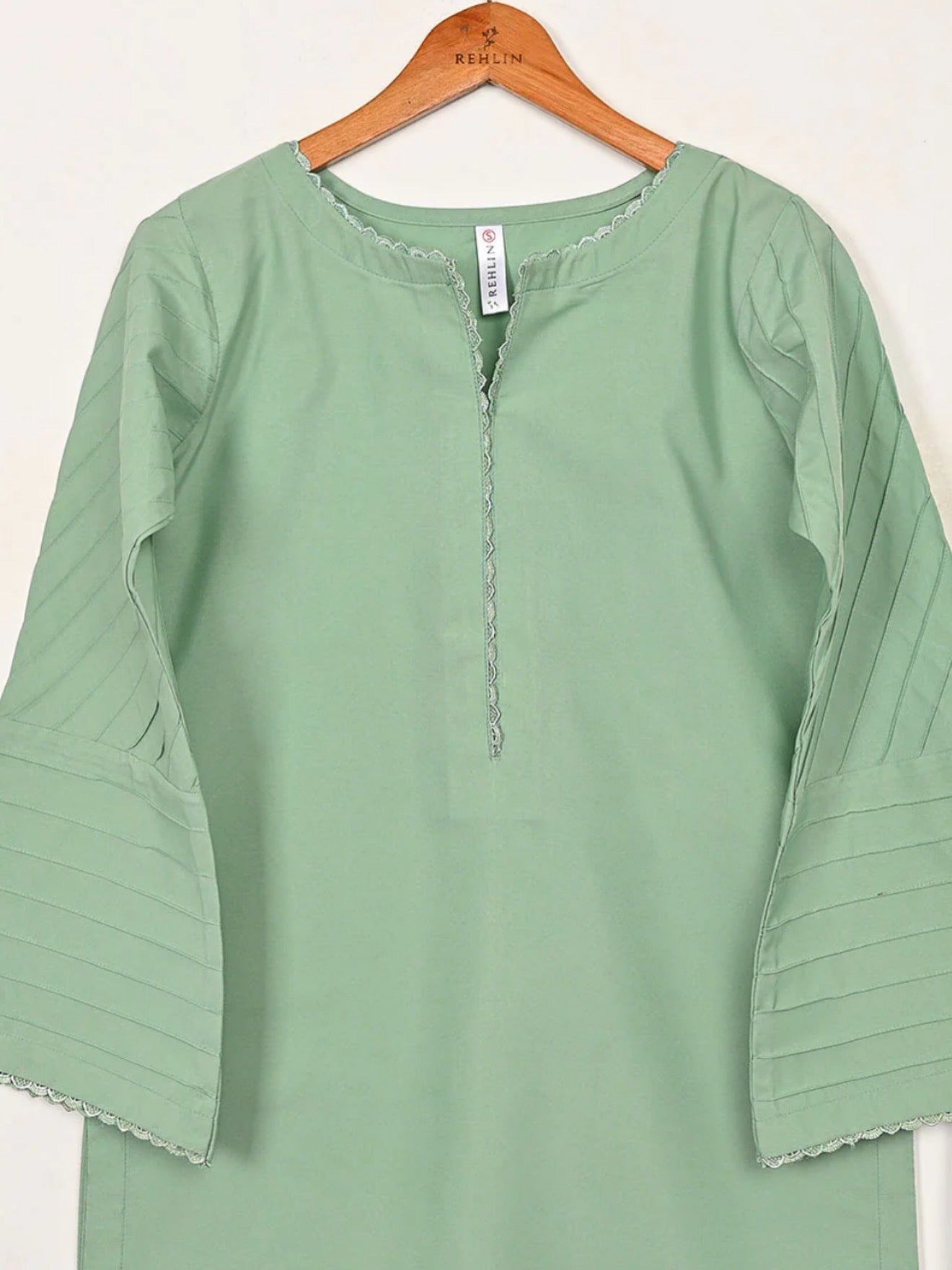 Mint Serenity Kurta Set With Farshi Shalwar